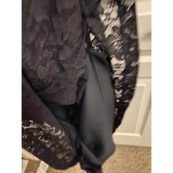 Worthington Lined Lace Black Dress Womens Size 14 MIDI - Picture 4 of 5